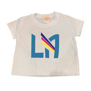 NEW TWEENSTYLE girl's la teal print on jersey short sleeve tee in white